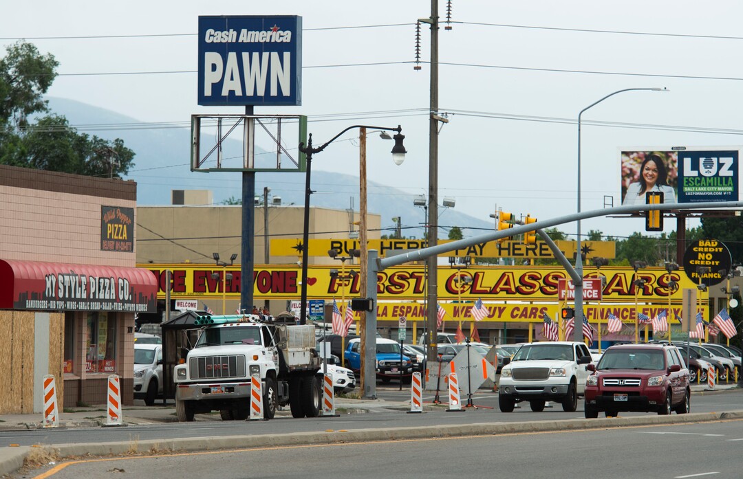 (Rick Egan  |  The Salt Lake Tribune)     Businesses on State Street, near the new homeless resource center on 131 E. 700 South, in Salt Lake City, Wednesday, July 31, 2019.