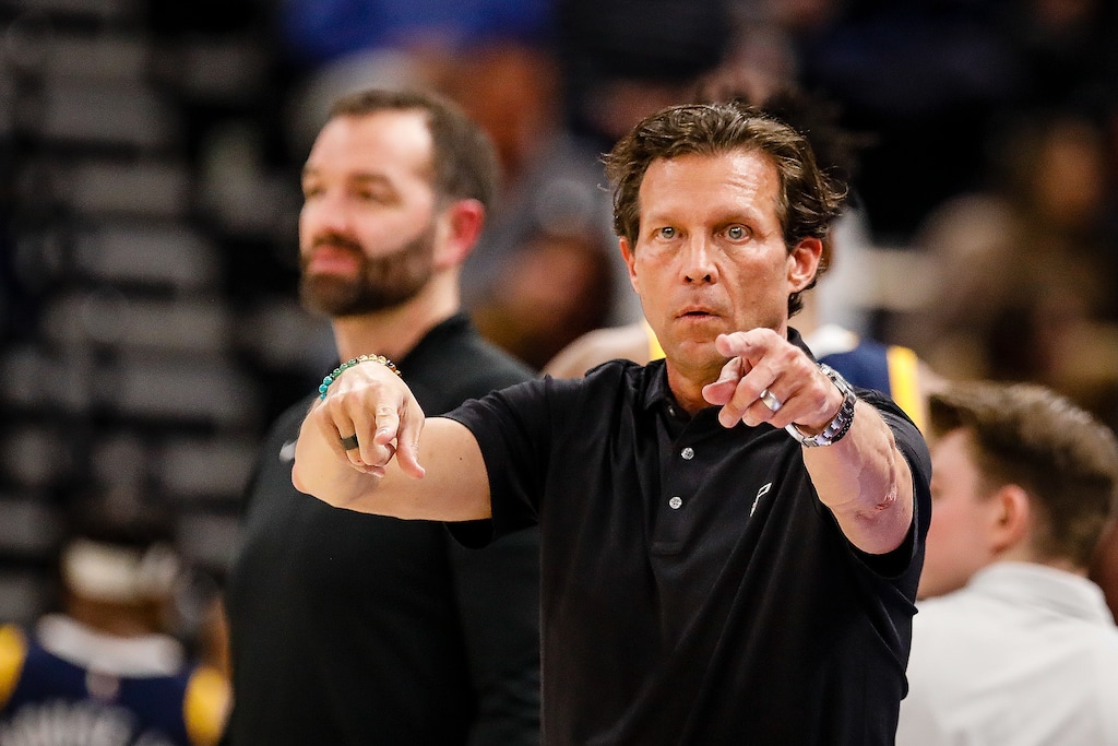 (AP Photo/Adam Fondren, File) Utah Jazz Head Coach Quinn Snyder gives instructions to his team during the first half of an NBA basketball game, March 12, 2022, in Salt Lake City. The Atlanta Hawks announced Sunday that they have hired Snider as their head coach.