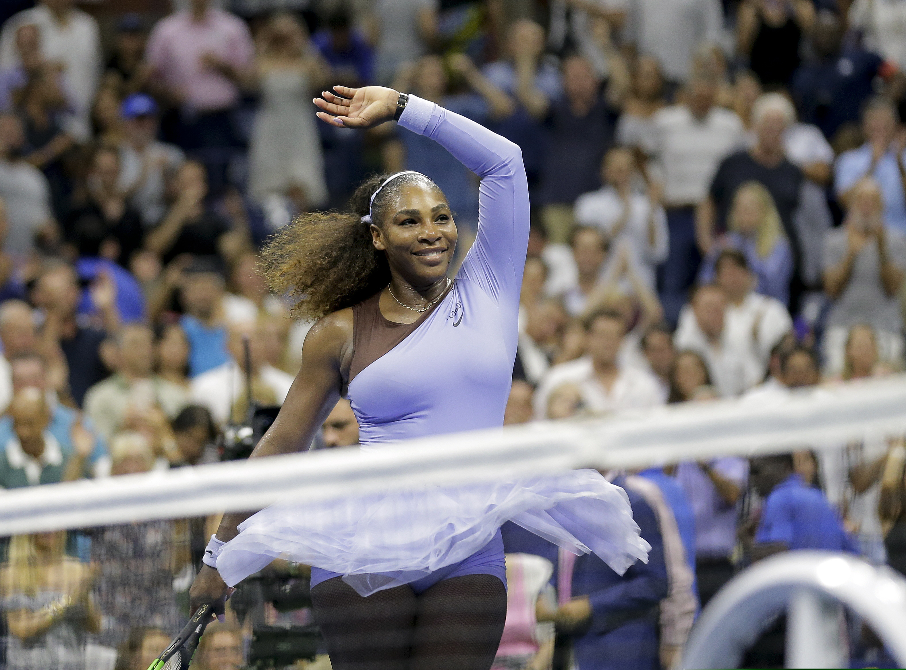 (AP Photo/Seth Wenig, File) In this Sept. 6, 2018, file photo, Serena Williams celebrates after defeating Anastasija Sevastova, of Latvia, during the semifinals of the U.S. Open tennis tournament, in New York. Serena Williams was named The Associated Press Female Athlete of the Year on Wednesday, Dec. 26, 2018.