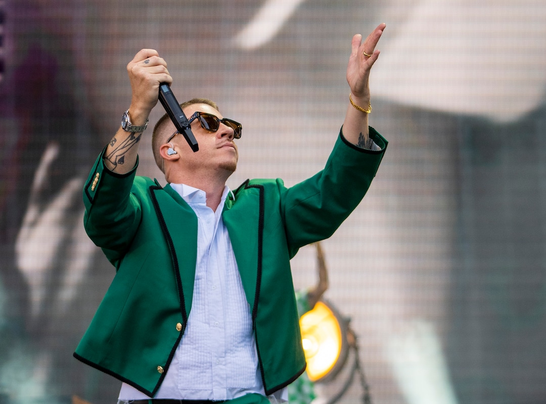 (Rick Egan | The Salt Lake Tribune)  Macklemore performs at Rice-Eccles Stadium, on Friday, Aug. 5, 2022.