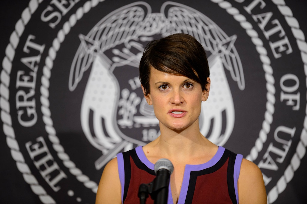 (Trent Nelson  |  The Salt Lake Tribune) Dr. Angela Dunn, state epidemiologist with the Utah Department of Health, speaks at a news conference in Salt Lake City on Thursday, May 28, 2020.