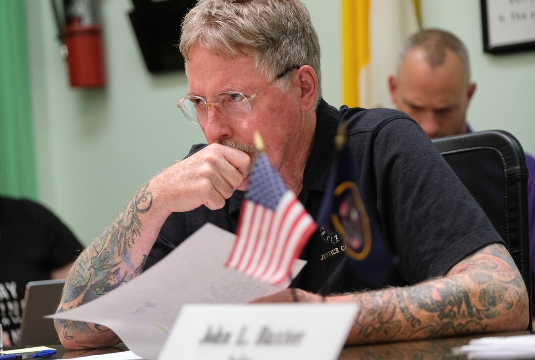 (Francisco Kjolseth  |  The Salt Lake Tribune)  Judge John L. Baxter listens attentively to a defendant during court held for homeless or transient people in the Weigand Center in Salt Lake City, June 28, 2019. Since May 2004, Salt Lake City has operated a homeless court, where transients can handle misdemeanor charges without showing up in regular court. This helps the homeless person by clearing outstanding warrants they have in a less intimidating environment and it also benefits the regular court by reducing its backlog of such cases. It's part of a larger effort on the part of the American Bar Association to decriminalize homelessness.