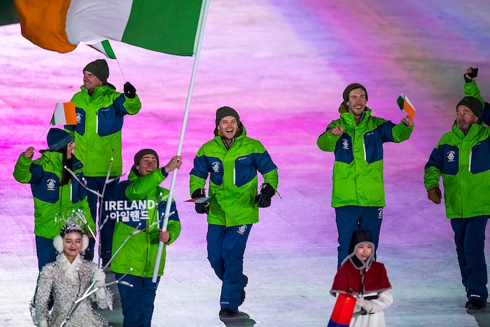 (Chris Detrick | The Salt Lake Tribune) Members of team Ireland are introduced during the Pyeongchang 2018 Winter Olympics opening ceremony at Olympic Stadium Friday, February 9, 2018.