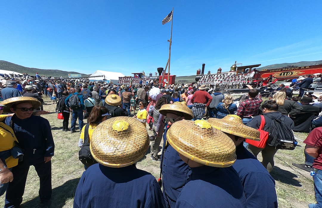 (Francisco Kjolseth  |  The Salt Lake Tribune)  The thousands of Chinese immigrants that worked on the railroad are represented on Friday May 10, 2019, in celebration of the 150th anniversary of the completion of the transcontinental railroad at Promontory Summit where the two rails met back on May 10, 1869.