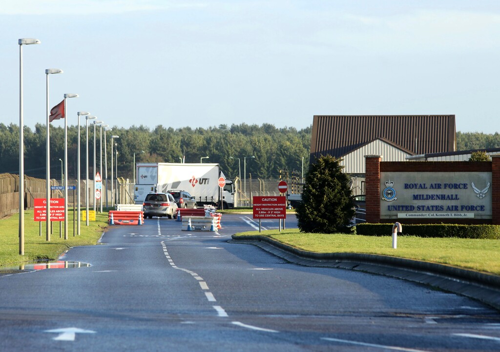 (Chris Radburn | PA File | The Associated Press) This is a Jan. 8, 2015 file photo of U.S.Air Force Base, RAF Mildenhall in Suffolk Eastern England. British police said Monday dec. 18, 2017 that they are responding to a "significant" incident at a Royal Air Force base used by the U.S. Air Force. Police say it happened at RAF Mildenhall and has urged the public to stay away from the area for the time being. Police say that further details will be released shortly.