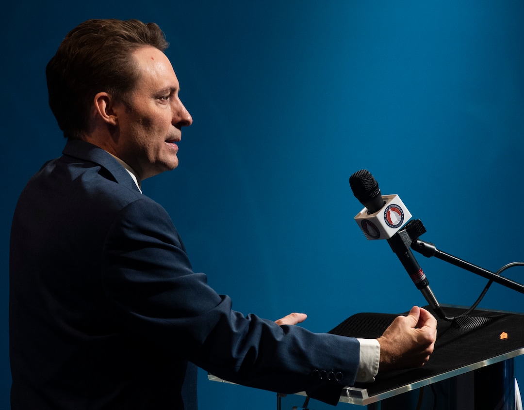 (Rick Egan  |  The Salt Lake Tribune)    J. Robert Latham (L), answers questions from the media after the 2nd Congressional District debate between J. Robert Latham (L), Chris Stewart (R) and Kael Weston (D), at KSL Studio in Salt Lake City, on Monday, October 19, 2020