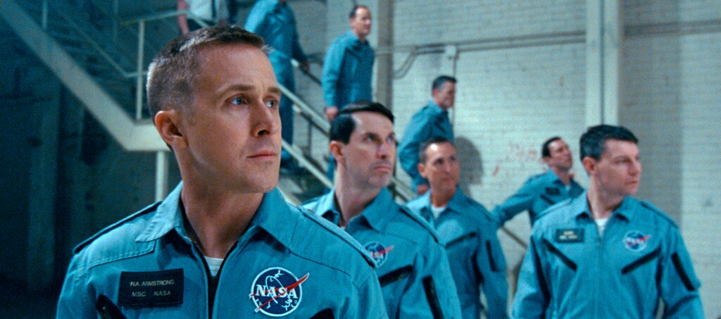 This image released by Universal Pictures shows Ryan Gosling in a scene from "First Man." (Universal Pictures via AP)