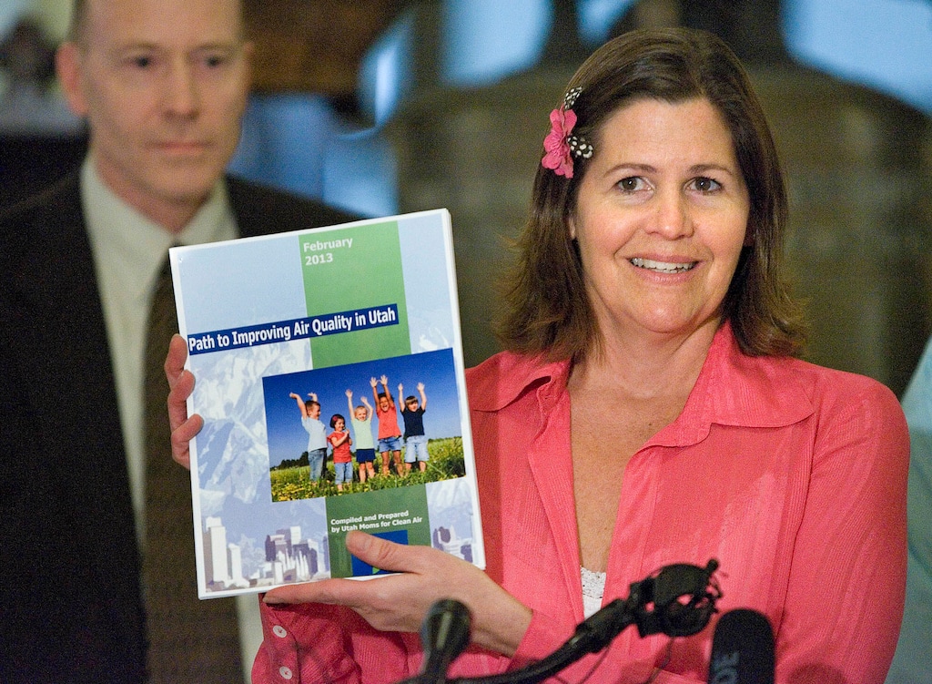 (Paul Fraughton | Tribune file photo) Cherise Udell of Utah Moms for Clean Air in 2013. Udell took to Facebook over the weekend accused officials with the parent company of Rio Tinto Kennecott in South Jordan of buying the group's domain in an attempt to silence them.