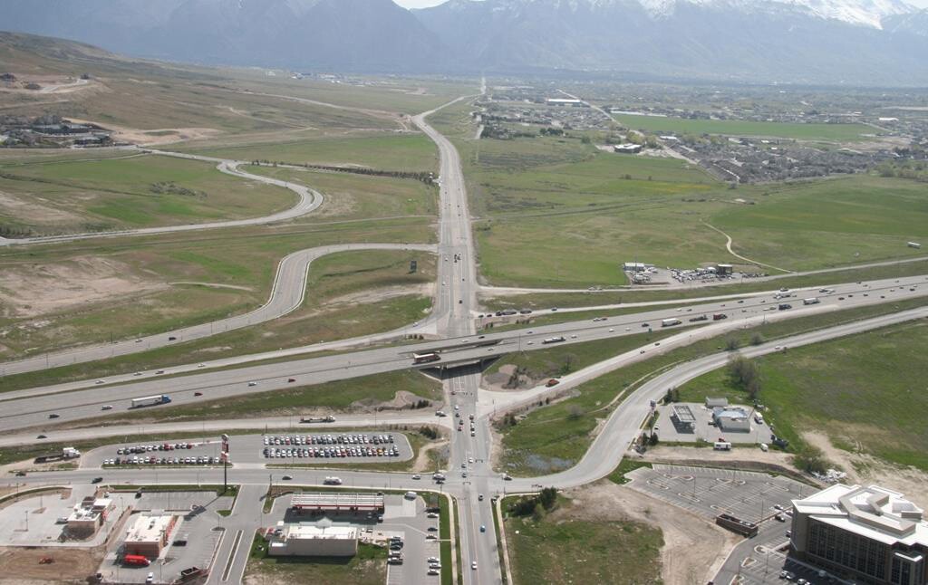(Photo courtesy of Utah Department of Transportation)  Photo of the S.R. 92 Interchange at Interstate 15. Lawmakers are being asked to accept $11.3 million to settle a state lawsuit against a contractor over the problem-plagued Timpanogos Highway.