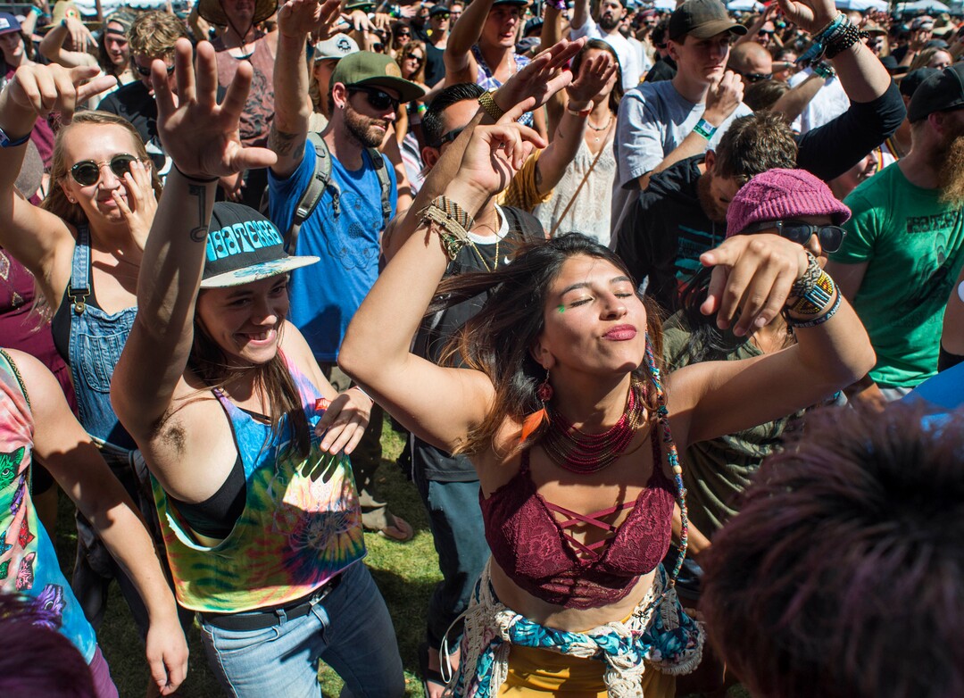 (Rick Egan  |  The Salt Lake Tribune)     The crowd dances to the sounds of  Iya Terra, perform at the Reggae Rise Up Music Festival, at the Rivers Edge near Heber City. Saturday, Aug. 25, 2018.