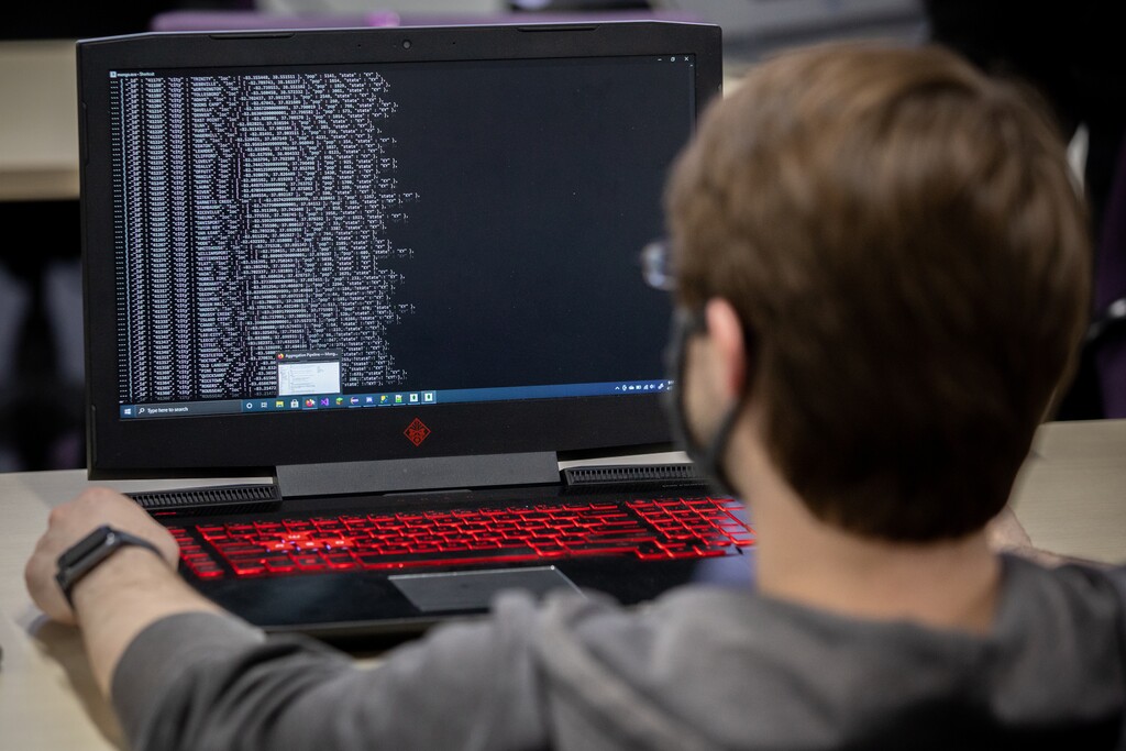 (Benjamin Zack | Weber State University) Students in a Computer Science class in the Computer & Automotive Engineering Building at Weber State University's Davis campus on April 22, 2021.