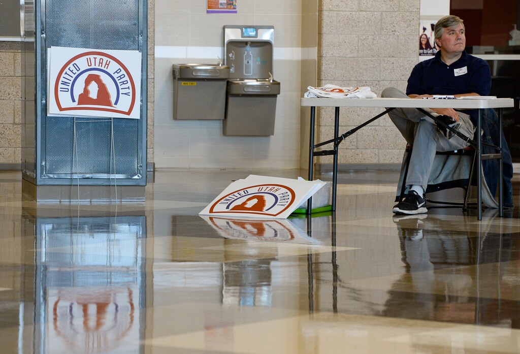 (Francisco Kjolseth  |  The Salt Lake Tribune)  The United Utah Party has their Salt Lake County convention at Midvale Middle School in Midvale on Saturday, Nov. 2, 2019. The two-year-old party hoped to attract people upset with the extreme right and left.