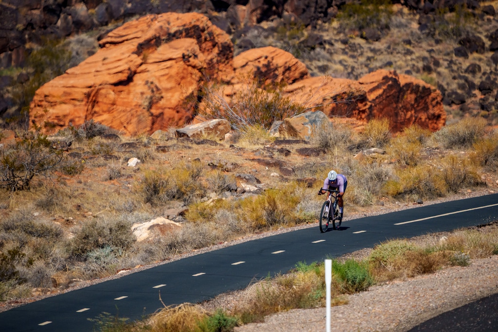 (Trent Nelson | The Salt Lake Tribune) A cyclist rides along a path next to State Route 18 north of St. George on Wednesday, Sept. 17, 2025. Under a new state-led plan, southern Utah could see its robust network of trails expanded.