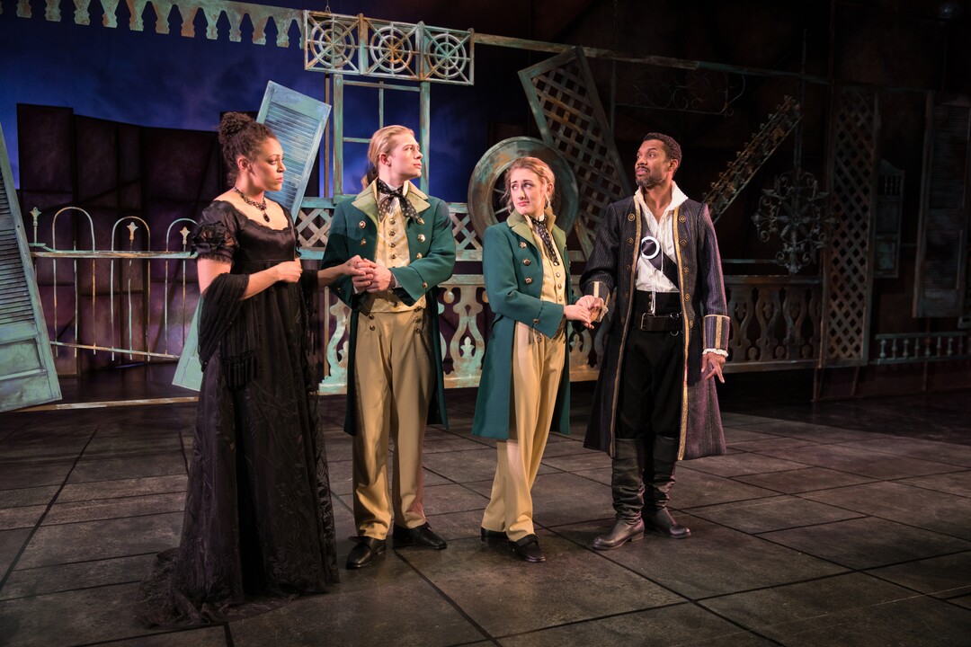 (Courtesy Pioneer Theatre Company) Actors Kelsey Rainwater (Olivia), Zach Fifer (Sebastian), Grace Morrison (Viola), A.K. Murtadha (Orsino), who will perform in Pioneer Theatre Company's "Twelfth Night."