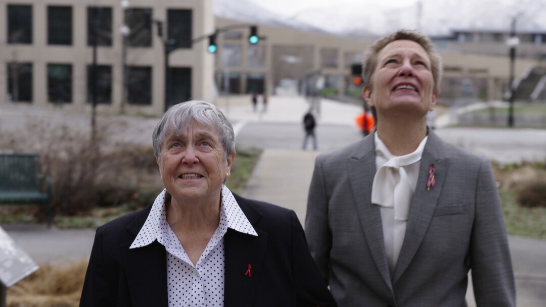 ( Courtesy of Sundance Institute | photo by Torben Bernhard) Kristen Ries and Maggie Snyder appear in "Quiet Heroes" by Jenny Mackenzie, Jared Ruga and Amanda Stoddard, an official selection of the Documentary Premieres program at the 2018 Sundance Film Festival.