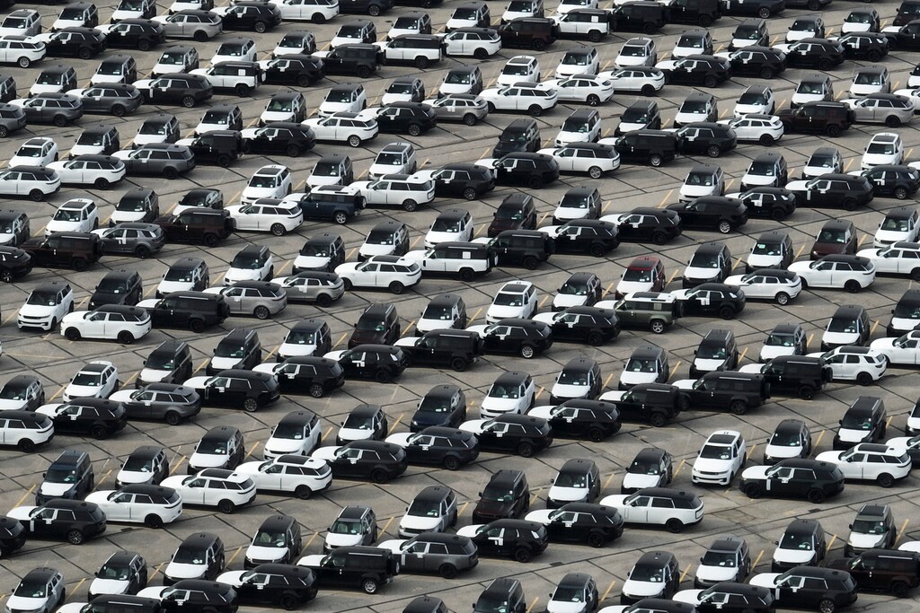 (Erin Schaff | The New York Times) Vehicles parked at the Port of Baltimore, in Baltimore, on Feb. 22, 2025. President Donald Trump tariffs on foreign cars could bring car factories to the United States but raise prices for consumers.