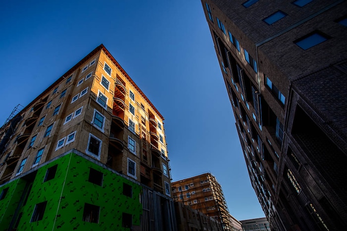 (Trent Nelson | The Salt Lake Tribune)
Hardware Apartments, under construction in Salt Lake City on Monday Nov. 12, 2018.