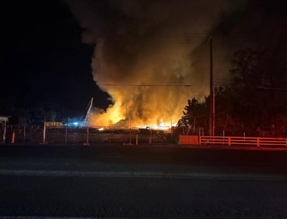 (Ogden Fire Department) An apartment building burns in Ogden on Aug. 9, 2025