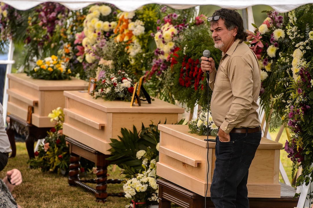 (Trent Nelson  |  The Salt Lake Tribune)
David Langford speaks at the funeral for Dawna Langford and two of her children, Trevor and Rogan, in La Mora, Sonora on Thursday, Nov. 7, 2019.