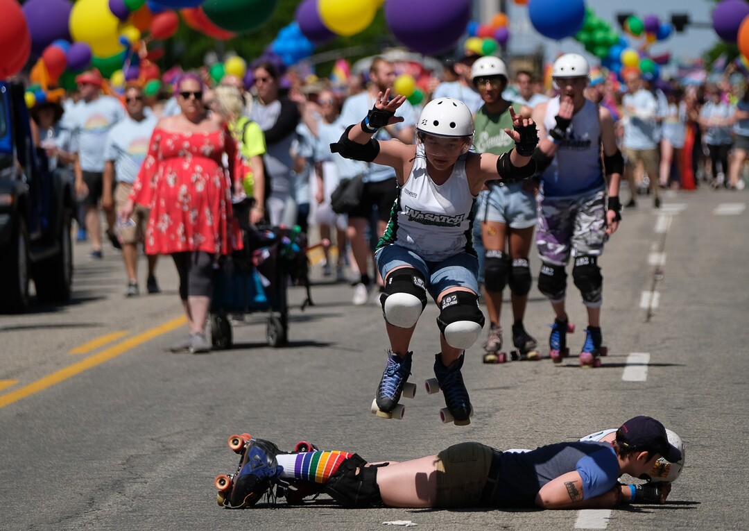(Francisco Kjolseth  |  The Salt Lake Tribune)  Thousands participate in the Utah Pride Parade in Salt Lake City on Sunday June 2, 2019.