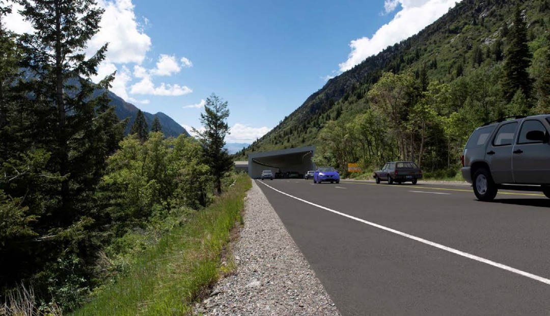 (Utah Department of Transportation) A rendering of a snowshed in Little Cottonwood Canyon.
