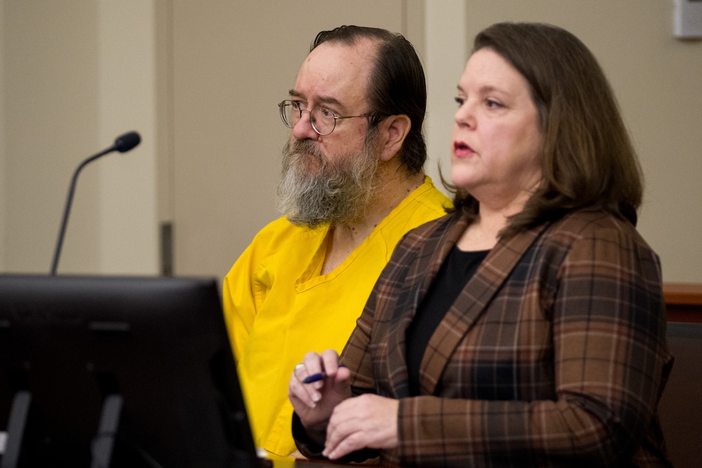(Trent Nelson | The Salt Lake Tribune) Sterrett Oney Neale, a former West High School teacher found guilty of sex-related crimes against a student, appears at a court hearing in 3rd District Court in Salt Lake City on Monday, Jan. 5, 2026. 