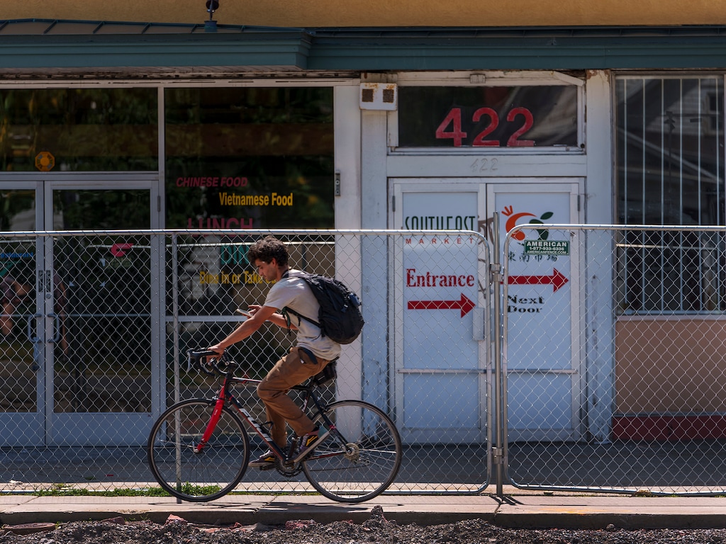 (Leah Hogsten | The Salt Lake Tribune) The Wasatch Cooperative Market is planning on opening a cooperative grocery store in the space once occupied by Southeast Market on 900 South, as seen on Aug. 24, 2023.