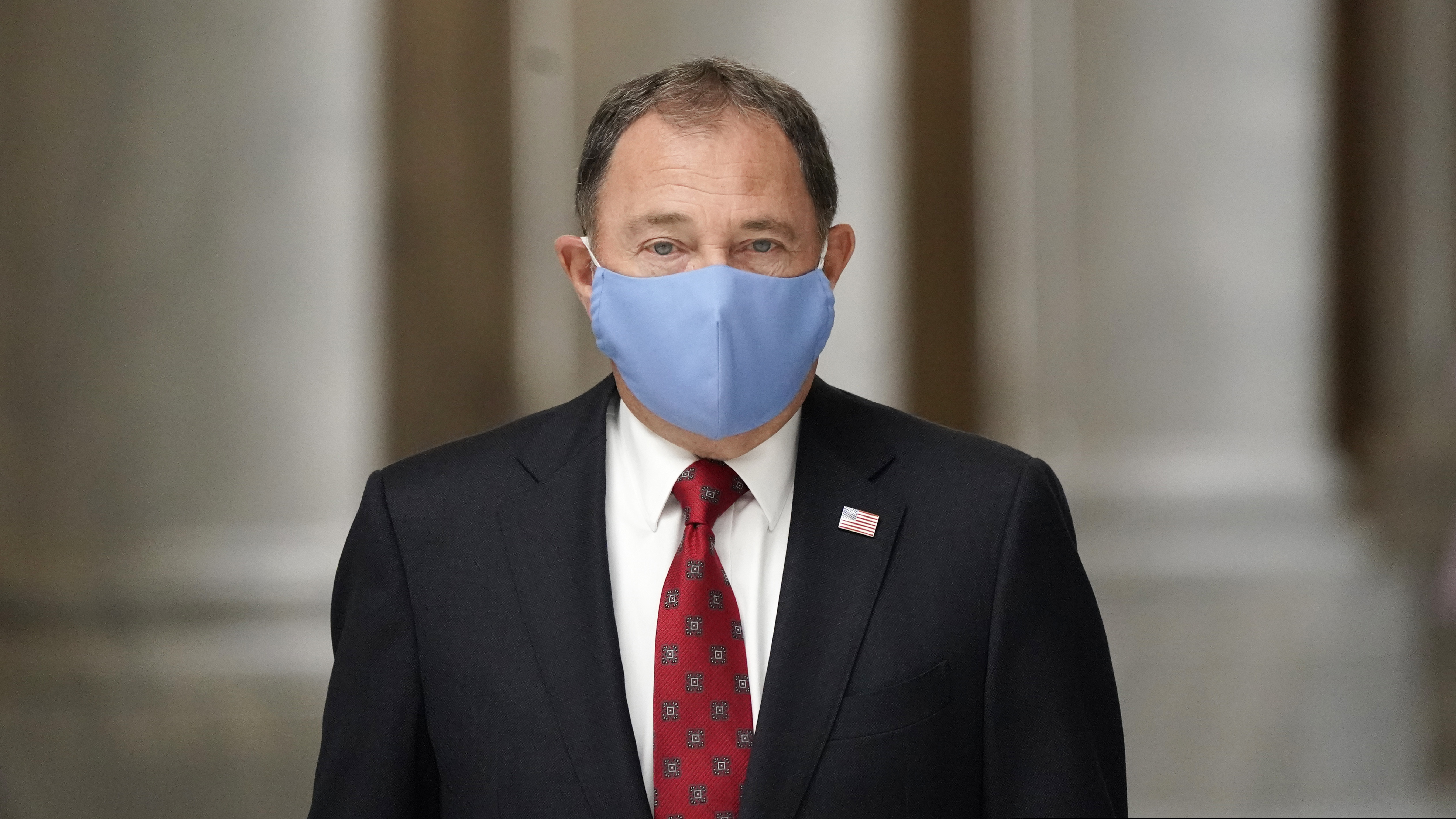 (Rick Bowmer | AP photo)

In this Sept. 22 photo, Utah Gov. Gary Herbert walks through the Capitol rotunda to a COVID-19 briefing, in Salt Lake City. Herbert declared a state of emergency, Sunday, Nov. 8, 2020, and ordered a statewide mask mandate in an attempt to stem a surge in coronavirus patient hospitalizations that is testing the state's hospital capacity.