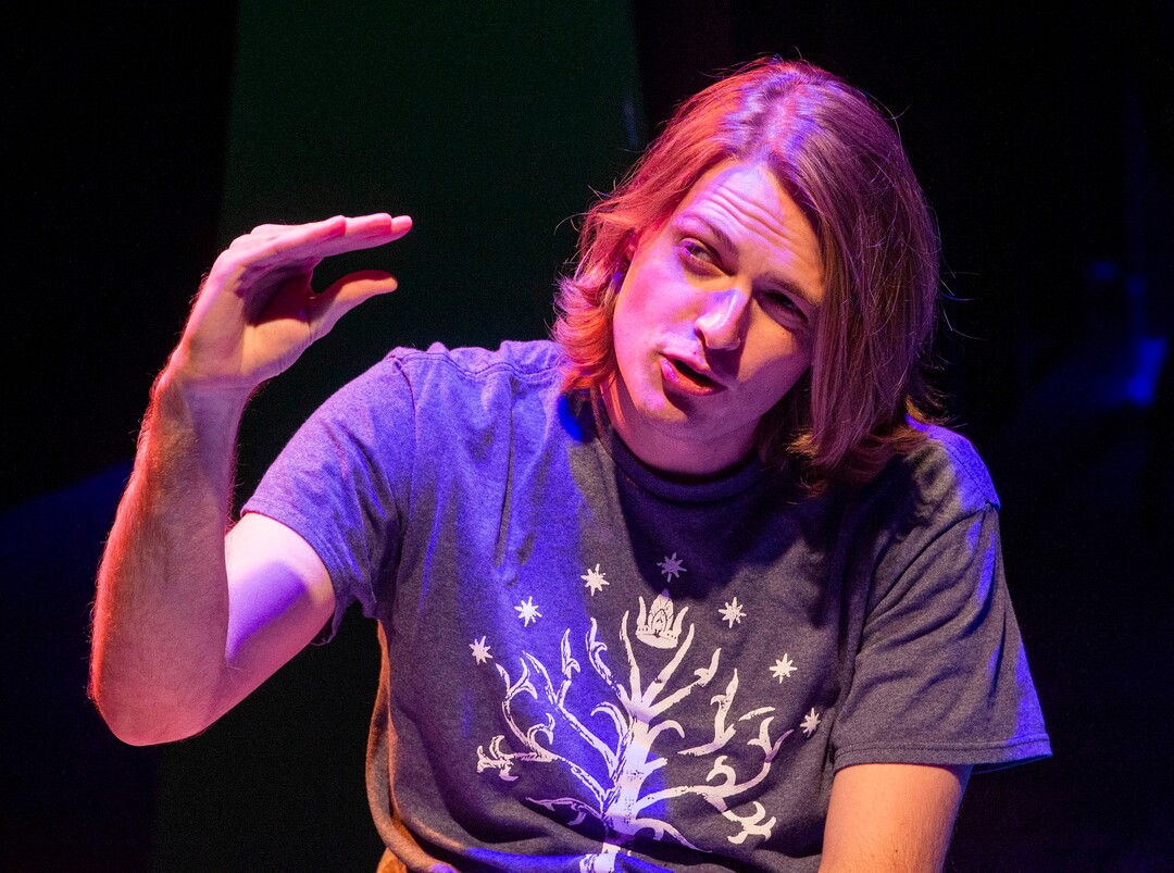 (Rick Egan  |  The Salt Lake Tribune)  Spencer Hohl, rehearses for the first Utah theater production since the COVID-19 lockdown, titled "The Corona Conundrum," at The Parker Theatre, Wednesday, May 13, 2020.