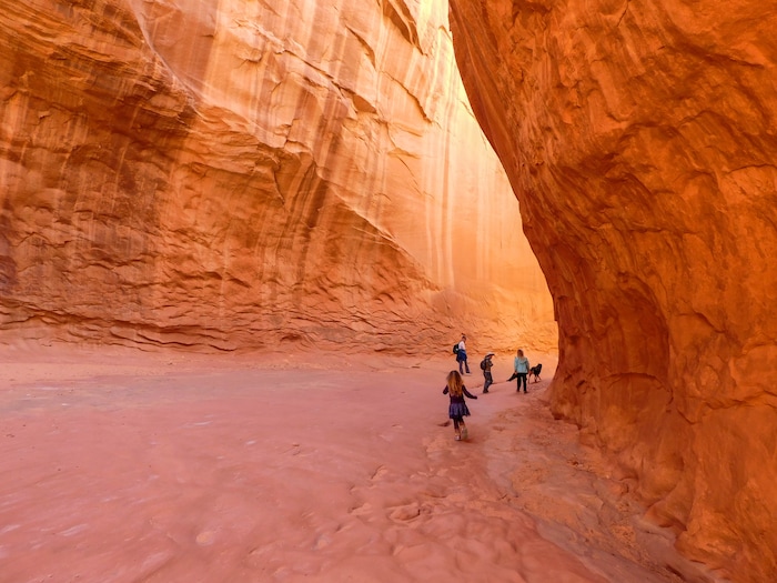 (Erin Alberty|The Salt Lake Tribune) Children round a corner in Leprechaun Canyon on April 29, 2017.