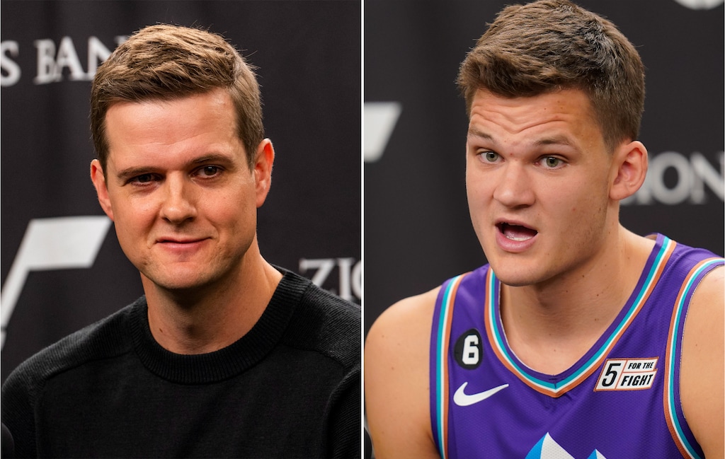 (Rick Egan | The Salt Lake Tribune; Rick Bowmer | AP) Utah Jazz head coach Will Hardy, left, and Jazz center Walker Kessler. Or is it the other way around?