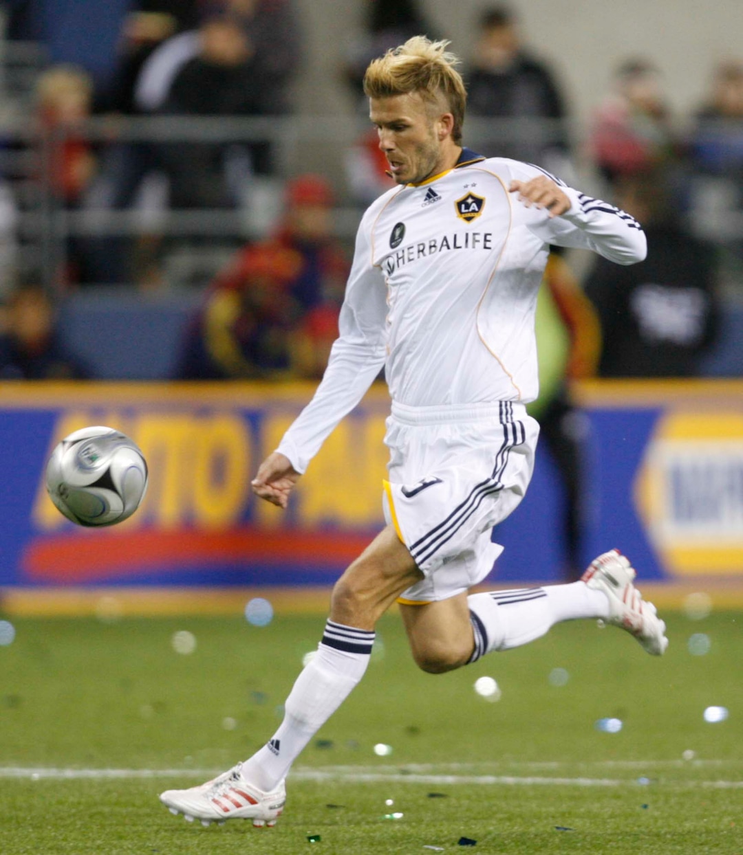 (Trent Nelson  |  Tribune file photo) L.A. Galaxy's David Beckham plays during the MLS Cup on Sunday at Qwest Field in Seattle.  RSL won the cup 5-4 during the penalty round.