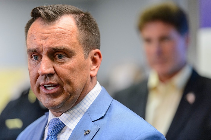 (Trent Nelson | The Salt Lake Tribune) House Speaker Greg Hughes speaks at a news conference on Operation Rio Grande, at Odyssey House in Salt Lake City, Tuesday August 22, 2017.