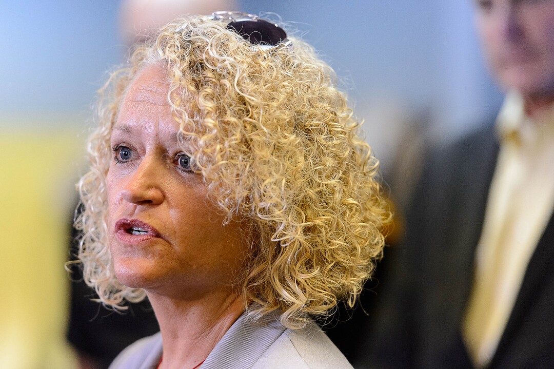 (Trent Nelson | The Salt Lake Tribune)  Salt Lake City Mayor Jackie Biskupski speaks at a news conference on Operation Rio Grande, at Odyssey House in Salt Lake City, Tuesday August 22, 2017.