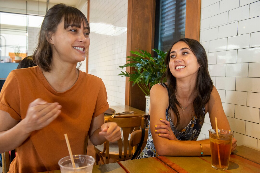 (Rick Egan  |  The Salt Lake Tribune)       Salt Lake City musicians Meg (right) & Dia (left) talk about their new record, and their upcoming tour. Sunday, Aug. 25, 2019.