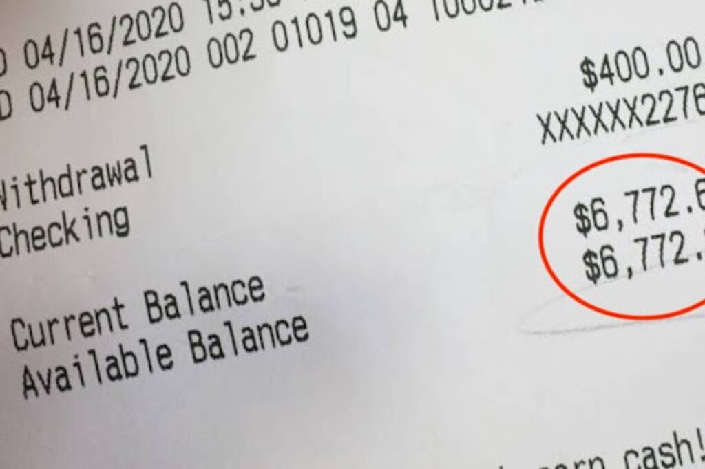 (Getty Images) Banking Account Receipt