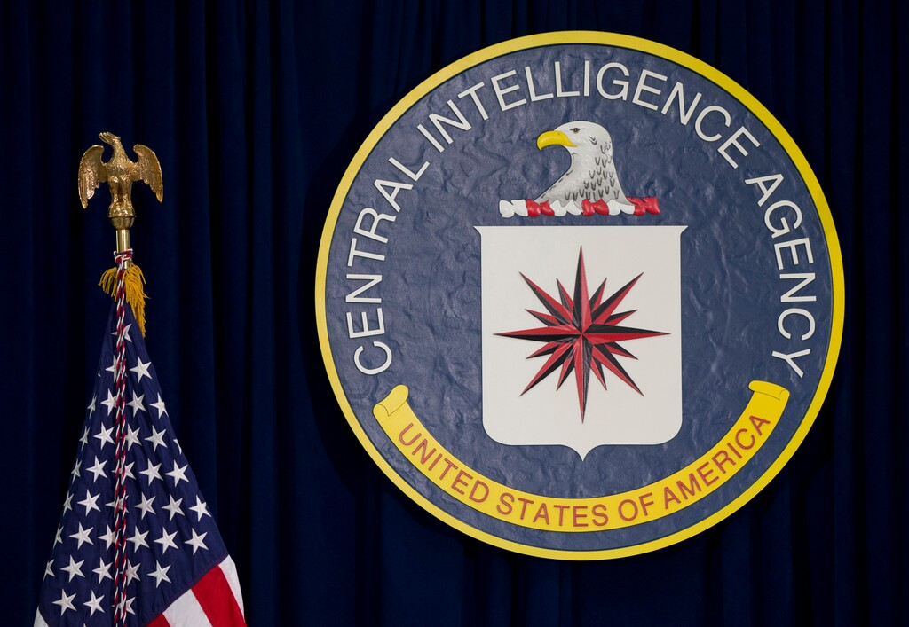 This April 13, 2016, file photo shows the seal of the Central Intelligence Agency at CIA headquarters in Langley, Va. (AP Photo/Carolyn Kaster, File)