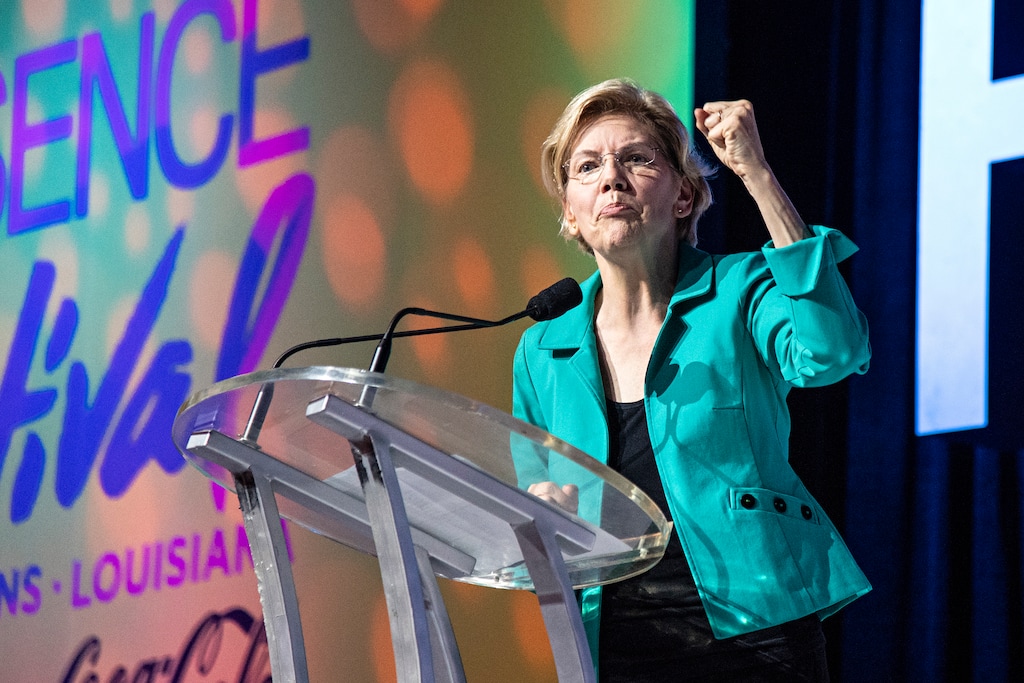 Democratic presidential candidate, Sen. Elizabeth Warren, D-Mass., speaks at the 2019 Essence Festival at the Ernest N. Morial Convention Center on Saturday, July 6, 2019, in New Orleans. (Photo by Amy Harris/Invision/AP)