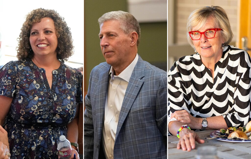 (The Salt Lake Tribune) Candidates for the Republican nomination for Utah's 2nd Congressional District, from left: Celeste Maloy, Bruce Hough, and Becky Edwards.