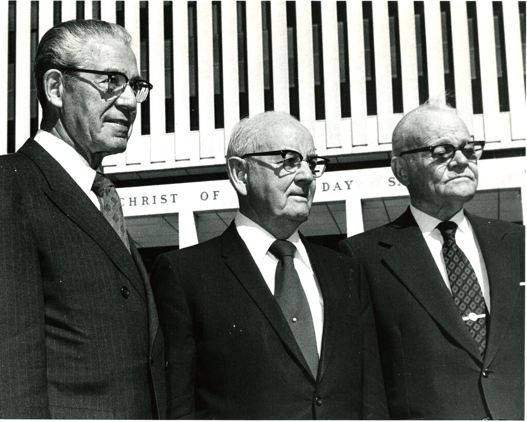 (Tribune file photo) N. Eldon Tanner, Spencer W. Kimball and Marion G. Romney.