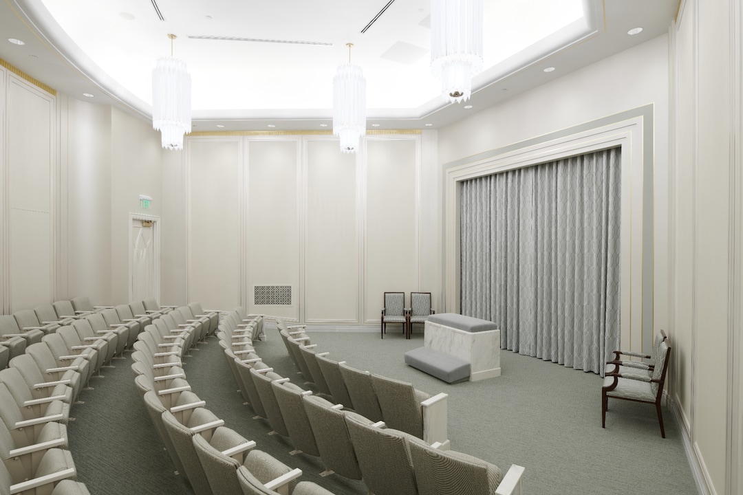 (The Church of Jesus Christ of Latter-day Saints) An ordinance room in the newly renovated Washington D.C. Temple. There are six instruction rooms inside.