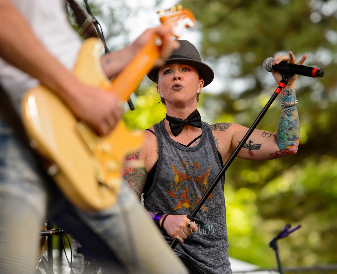 (Trent Nelson  |  The Salt Lake Tribune)Chandra Marie of Ginger and the Gents, performing at the Utah Pride Festival in Salt Lake City on Saturday June 1, 2019.