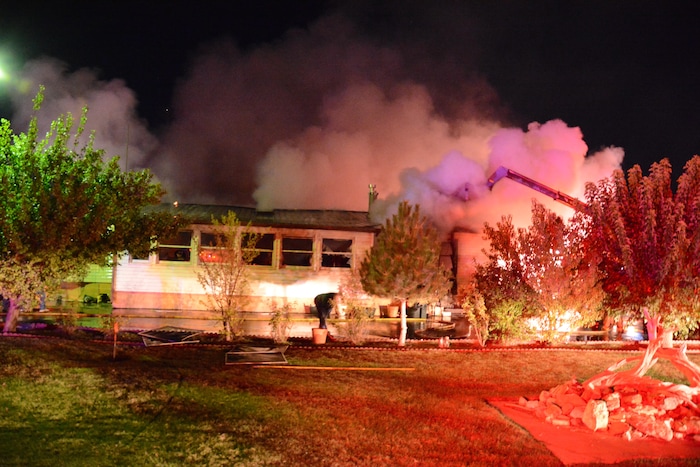 (Courtesy Emery County Sheriff's Office) Fire crews extinguished a blaze that killed one person on Oct. 2. Investigators believe rodents started the fire by gnawing through electrical wire insulation.