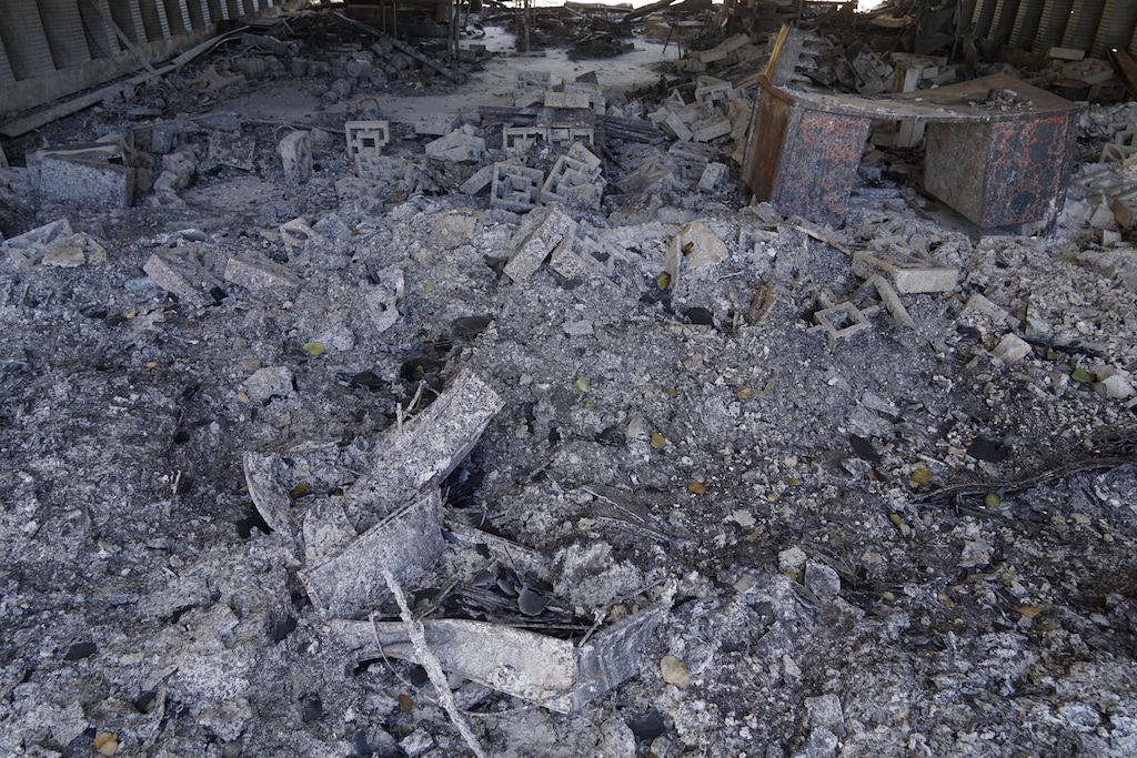 (Zak Podmore | The Salt Lake Tribune) The remains of Ken Sleight's office and archives after they were destroyed by the Pack Creek Fire. June 14, 2021.