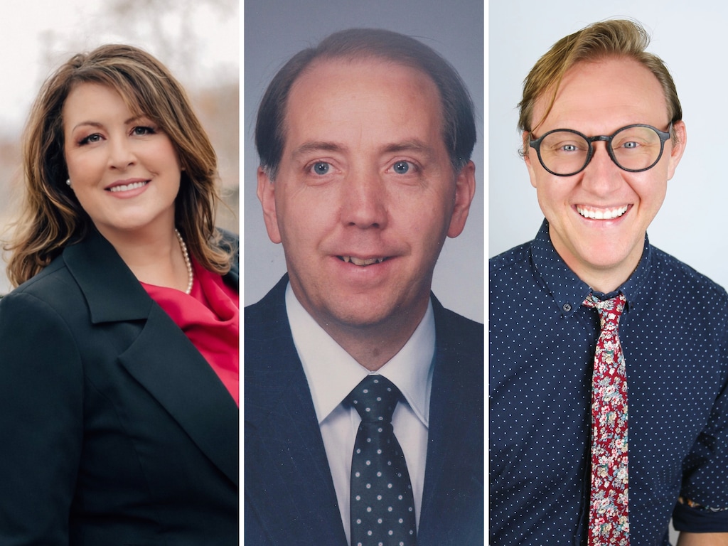 (Campaign photos) From left: Stephanie Hollist, Jeff Ostler, and Garret Rushforth, candidates for the 2026 Senate District 7 election.