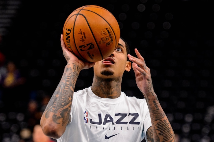 (Trent Nelson  |  The Salt Lake Tribune) Utah Jazz guard Jordan Clarkson warms up as the Utah Jazz host the Portland Trail Blazers, NBA basketball in Salt Lake City on Thursday, Dec. 26, 2019.