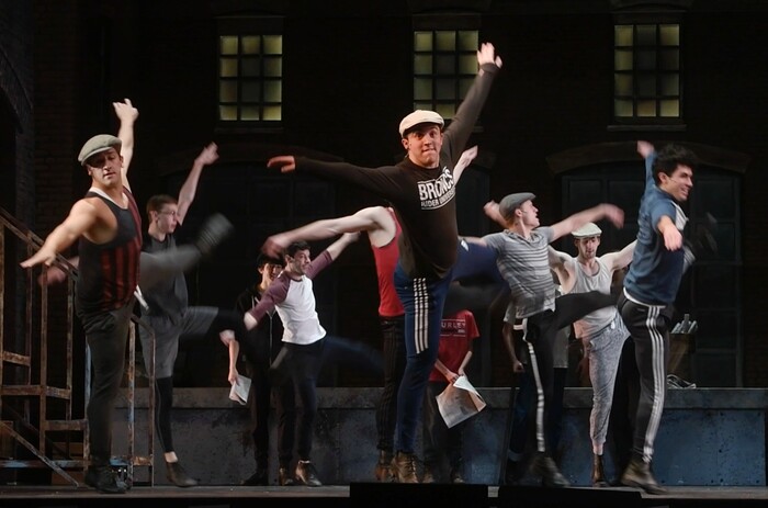 (Rick Egan  |  The Salt Lake Tribune)  Pioneer Theatre Company rehearses the acrobatic anthem "Seize the Day" on Wednesday, Nov. 29, for the upcoming production of "Newsies," which opens Dec. 1.