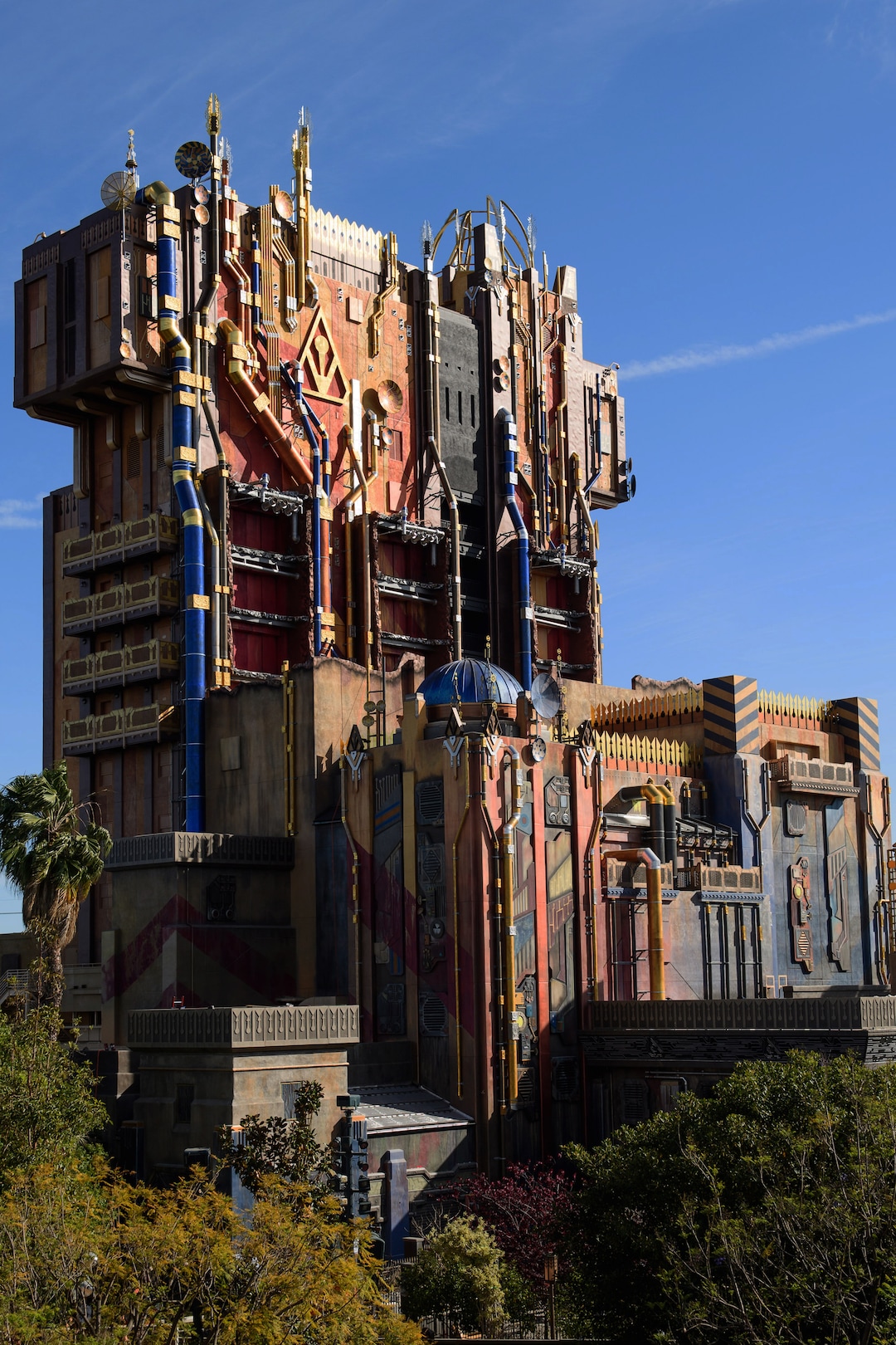 (Photo courtesy Richard Harbaugh/Disneyland Resort) Guardians of the Galaxy Mission: BREAKOUT! looms over the skyline at Disney California Adventure Park