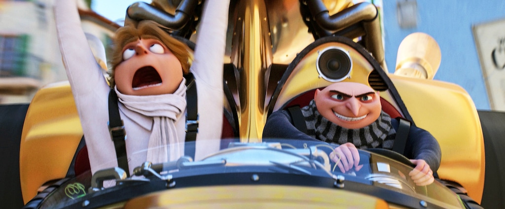 (Illumination and Universal Pictures via AP) This image released by Illumination and Universal Pictures shows characters Dru, left, and Gru, in a scene from "Despicable Me 3." Latter-day Saint composer Cinco Paul was part of the creative team behind the film.
