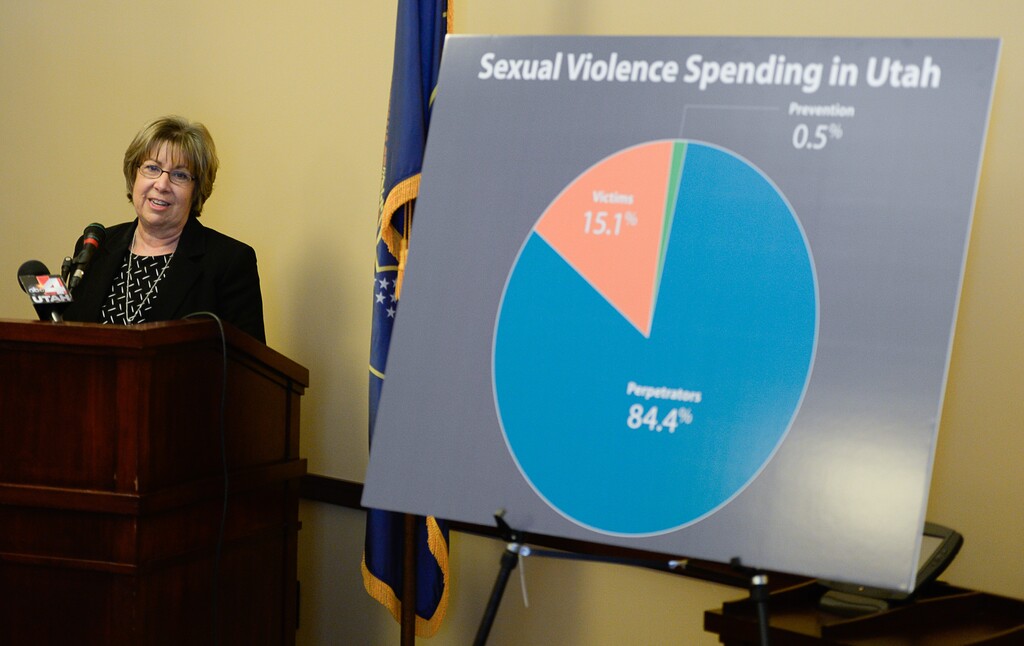 Francisco Kjolseth | The Salt Lake TribuneDonna Kelly, Sexual Assault and Domestic Violence Resource Prosecutor, talks about the release new data on the economic burden of sexual violence in Utah.This is the first time data on the total financial costs of sexual violence in Utah has been compiled. In Utah, one in eight women and one in 50 men will report being raped and nearly one in three women will experience some form of sexual violence. Utah ranks 9th in the nation for reported rape.